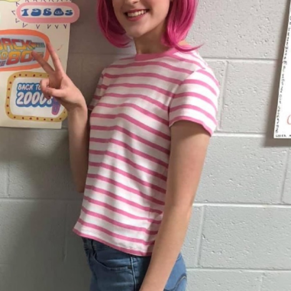 Bobbie Brooks Pink Striped Tee